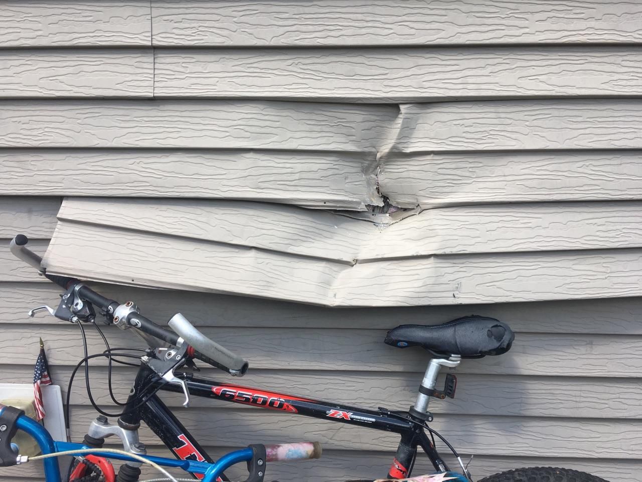 Apartment building damaged by blast
